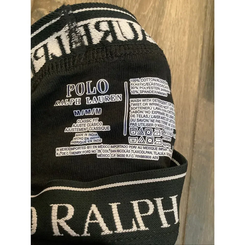 Polo Ralph Lauren 5 Pack Mens Medium Black Classic Fit Cotton Boxer Brief T5-5